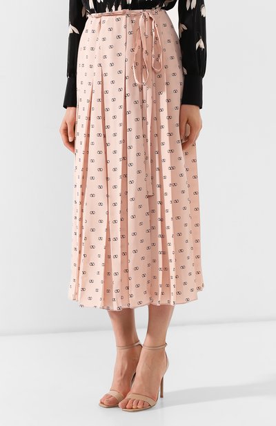 Шелковая юбка VALENTINO розового цвета по цене 299500 руб., арт. SB3RA4W04NJ, фото 3 Шелковая юбка VALENTINO, арт. SB3RA4W04NJ, фото 3