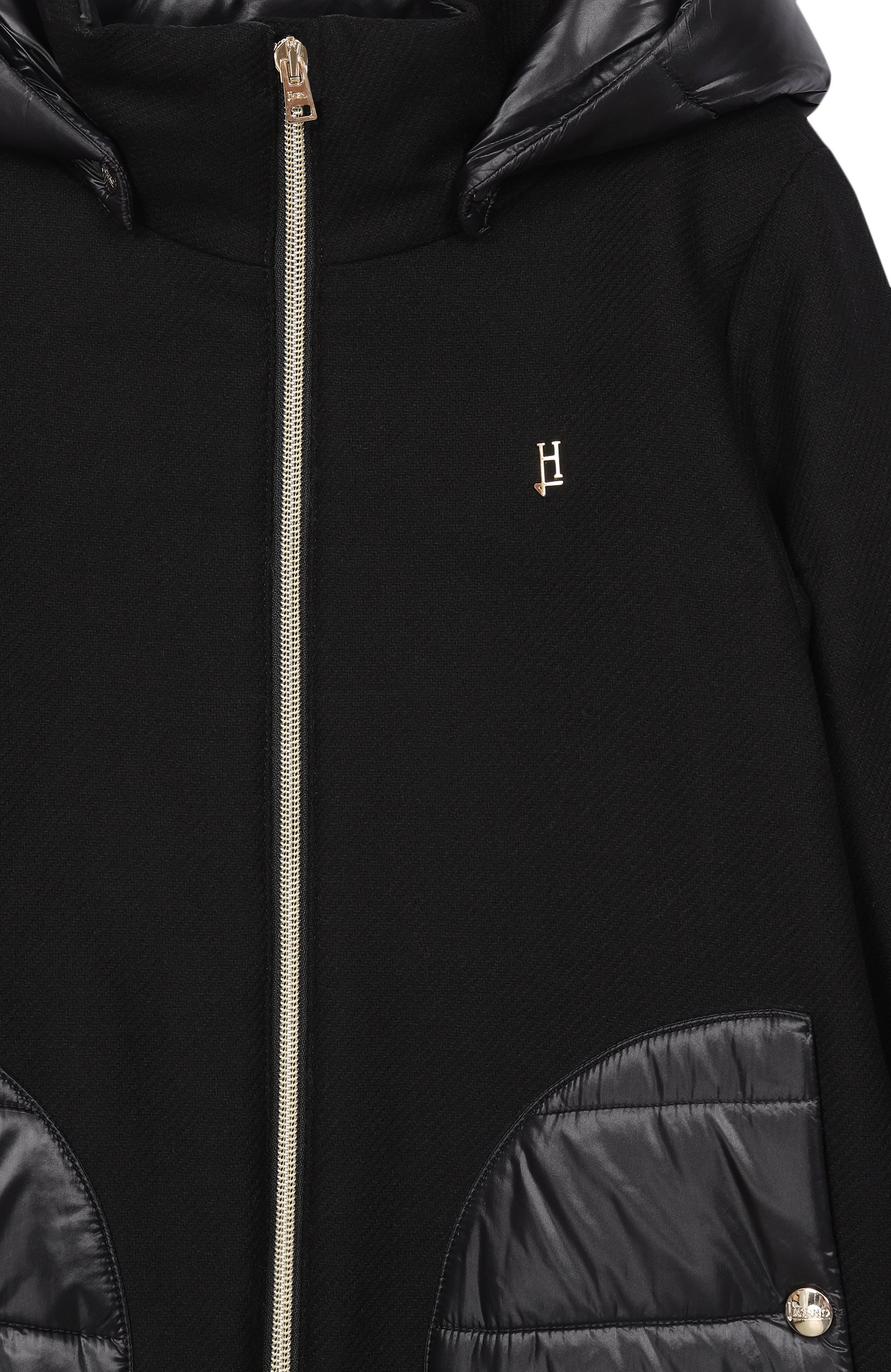 Шерстяное пальто HERNO черного цвета по цене 62650 руб., арт. GC000049G/33344_001, фото 3 Шерстяное пальто HERNO, арт. GC000049G/33344_001, фото 3