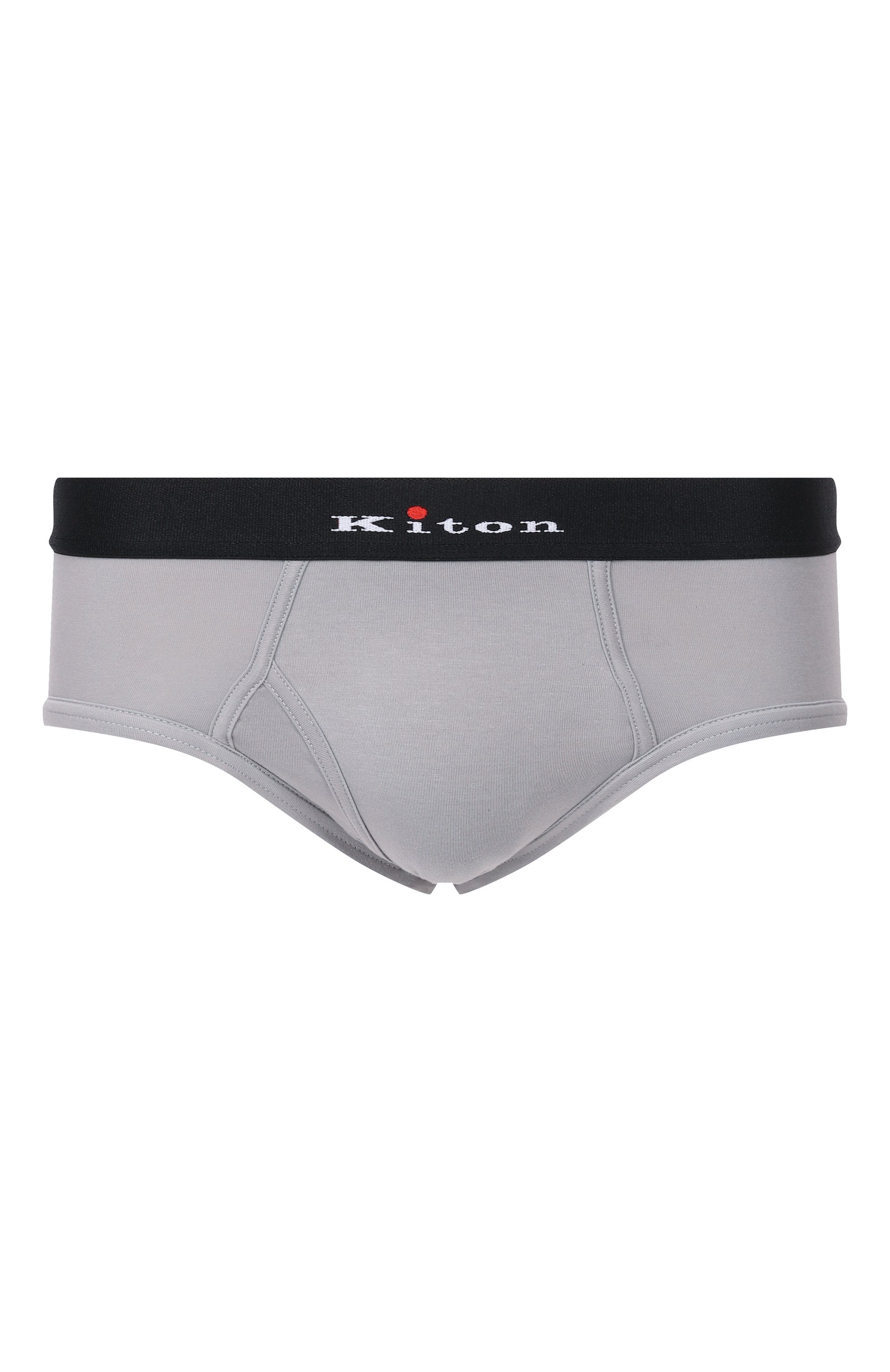 Хлопковые брифы KITON серого цвета по цене 22450 руб., арт. UNWBX15K0727H08, фото 1 Хлопковые брифы KITON, арт. UNWBX15K0727H08, фото 1