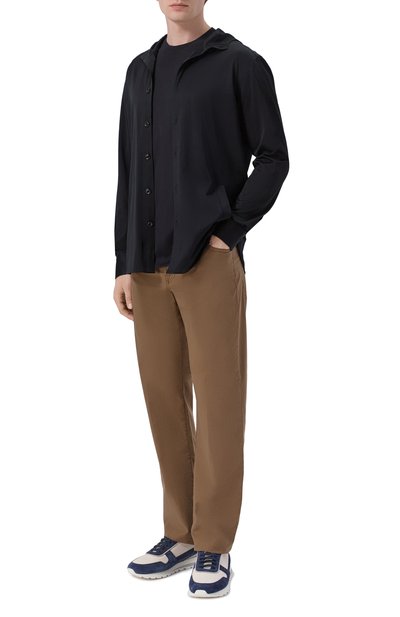 Хлопковая рубашка KITON черного цвета по цене 79950 руб., арт. UMCMARH09665, фото 2 Хлопковая рубашка KITON, арт. UMCMARH09665, фото 2