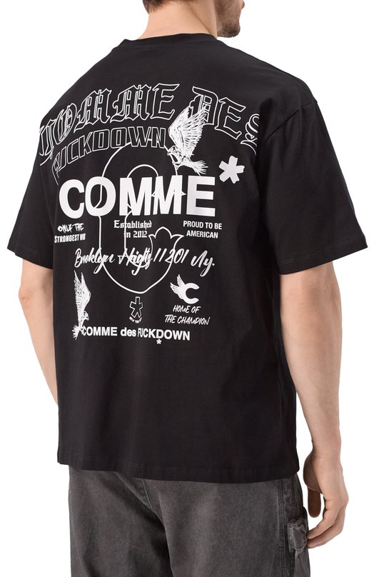 Хлопковая футболка Comme des Fuckdown CFABM01542 Чёрный  CFABM01542 Фото 4