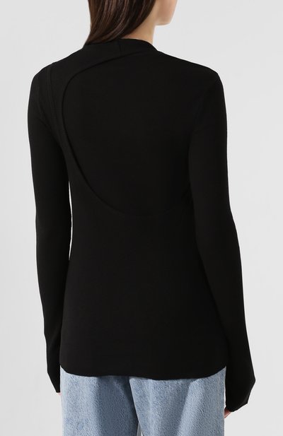Хлопковый лонгслив HELMUT LANG черного цвета по цене 31500 руб., арт. J10HW503, фото 4 Хлопковый лонгслив HELMUT LANG, арт. J10HW503, фото 4