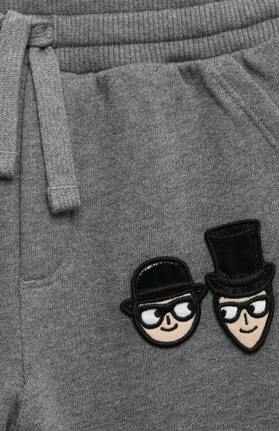 Хлопковые джоггеры DOLCE & GABBANA серого цвета по цене 19750 руб., арт. L1JPU5/G7TEP/0UTLET AW22-23, фото 3 Хлопковые джоггеры DOLCE & GABBANA, арт. L1JPU5/G7TEP/0UTLET AW22-23, фото 3