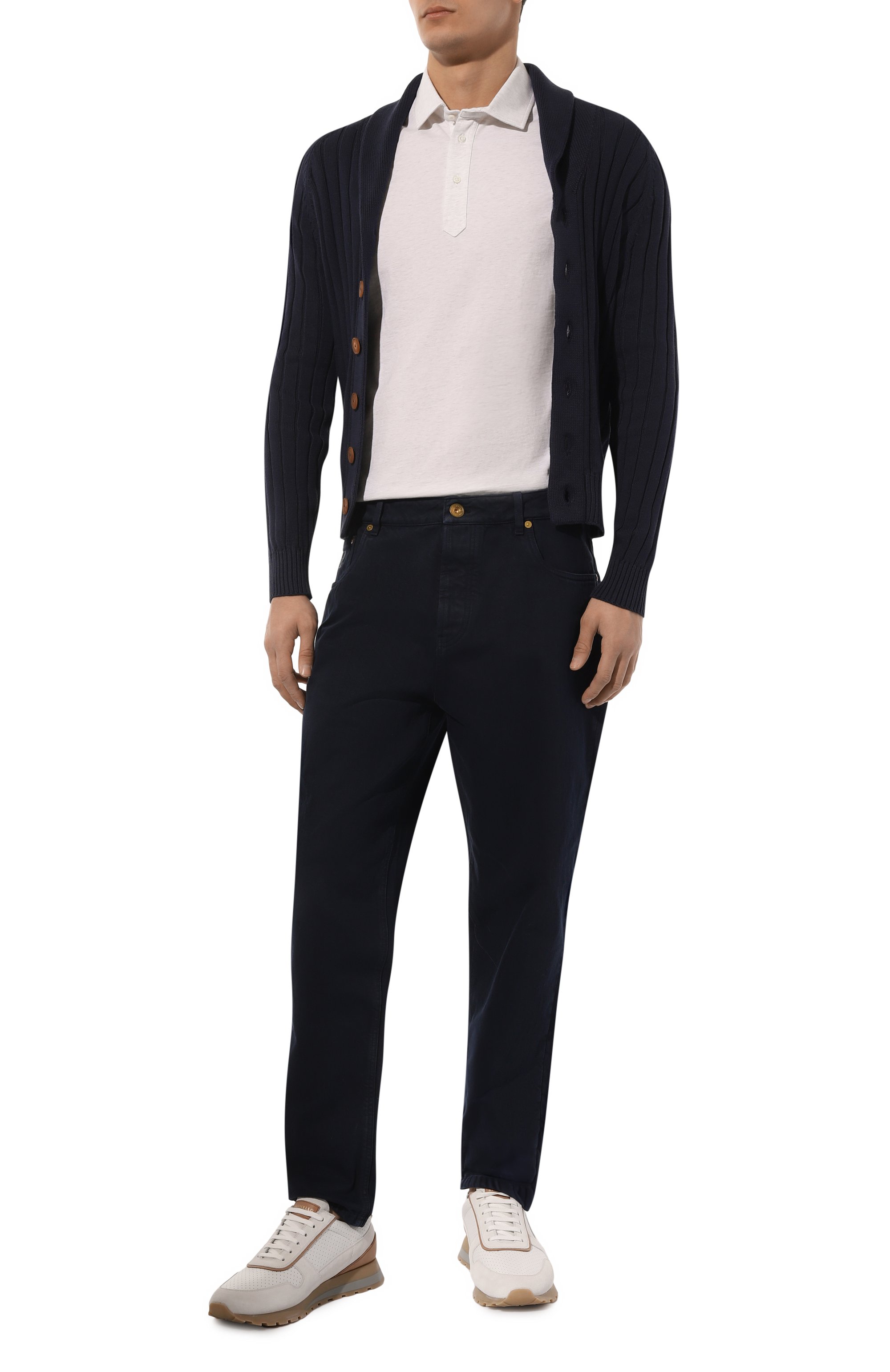 Хлопковый кардиган BRUNELLO CUCINELLI темно-синего цвета по цене 138500 руб., арт. M2870B2303, фото 2 Хлопковый кардиган BRUNELLO CUCINELLI, арт. M2870B2303, фото 2