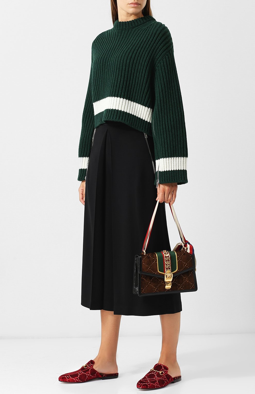 Бархатные сабо princetown gg с пряжкой-трензелем GUCCI, арт. 475094/9JT20, фото 2