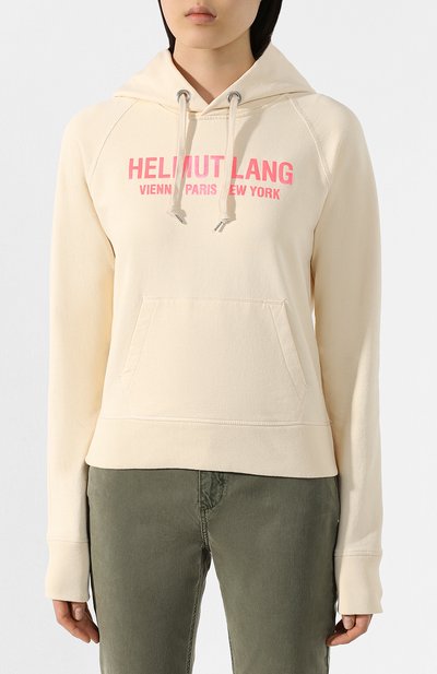 Хлопковое худи HELMUT LANG светло-бежевого цвета по цене 29950 руб., арт. K01DW505, фото 3 Хлопковое худи HELMUT LANG, арт. K01DW505, фото 3