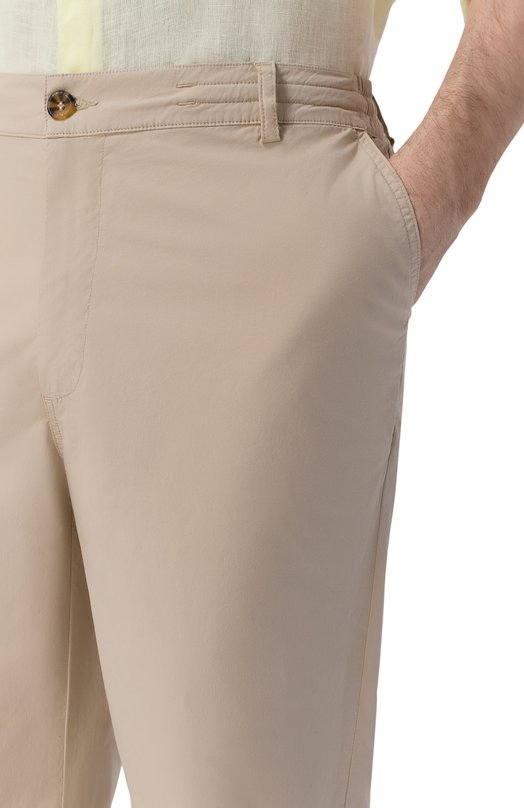 Хлопковые брюки MC2 Saint Barth REL0001-00535L/RELAIS Бежевый  REL0001-00535L/RELAIS Фото 5