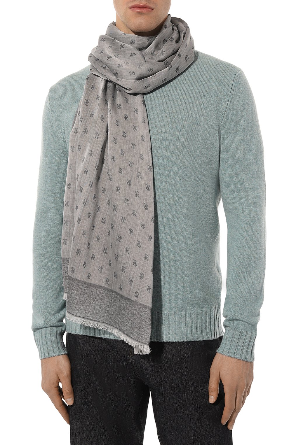 Шарф из хлопка и шелка STEFANO RICCI, арт. MWA4100040/7540, фото 2