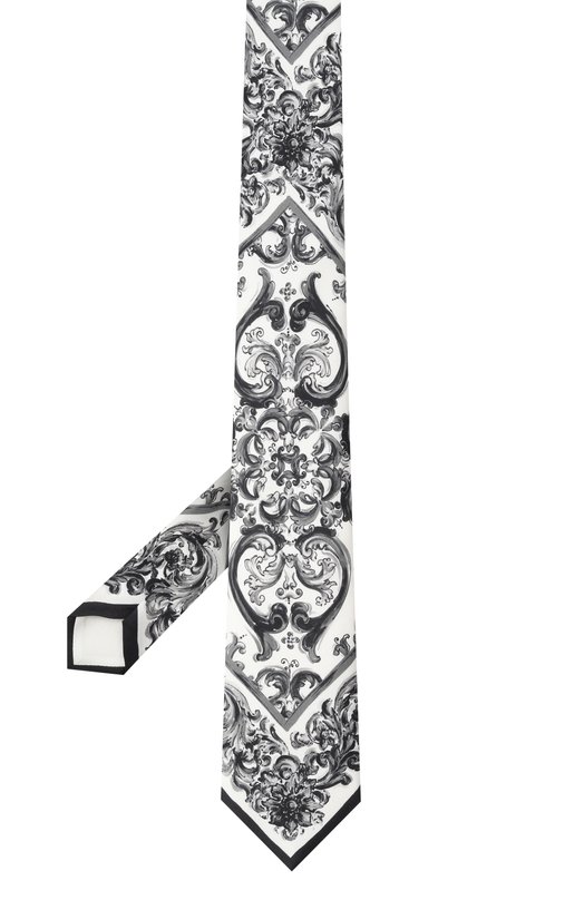 Шелковый галстук Dolce & Gabbana GT147E/G0WV7 Чёрно-белый  GT147E/G0WV7 Фото 3