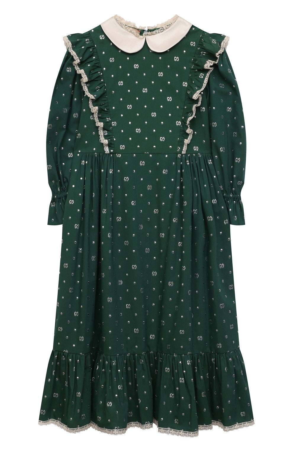 Платье из хлопка и вискозы GUCCI зеленого цвета по цене 142500 руб., арт. 654169/ZAG3E, фото 1 Платье из хлопка и вискозы GUCCI, арт. 654169/ZAG3E, фото 1