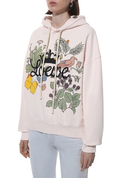 Хлопковое худи herbarium LOEWE розового цвета по цене 96000 руб., арт. S800Y25X03, фото 3 Хлопковое худи herbarium LOEWE, арт. S800Y25X03, фото 3