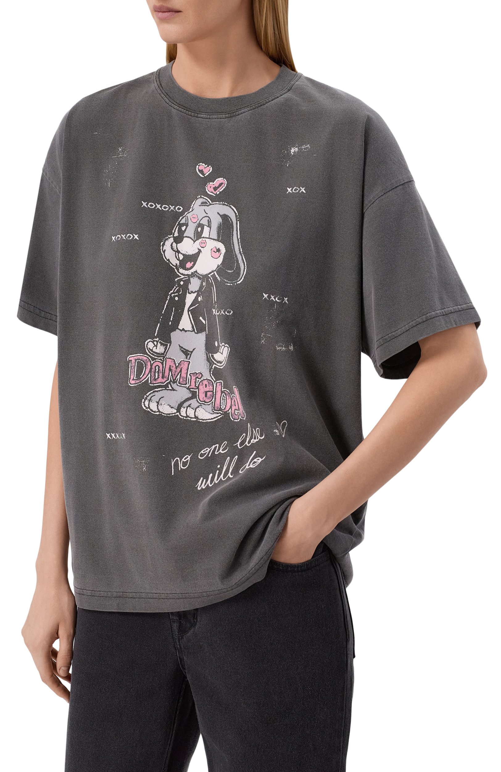 Хлопковая футболка DOMREBEL серого цвета по цене 22100 руб., арт. SMITTEN/T-SHIRT, фото 3 Хлопковая футболка DOMREBEL, арт. SMITTEN/T-SHIRT, фото 3
