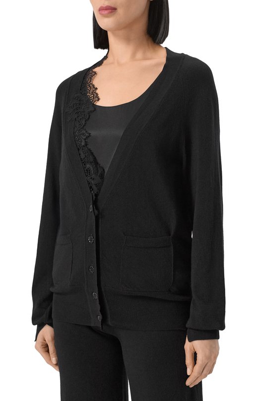 Кардиган из лиоцелла и шерсти Ermanno Scervino D474N503APXRH Чёрный  D474N503APXRH Фото 3