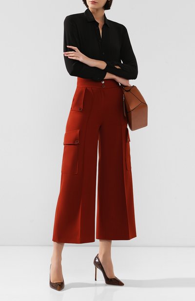 Шерстяные брюки STELLA MCCARTNEY бордового цвета по цене 97250 руб., арт. 596008/SNB38, фото 2 Шерстяные брюки STELLA MCCARTNEY, арт. 596008/SNB38, фото 2