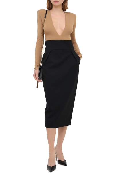 Шерстяная юбка ALEXANDRE VAUTHIER черного цвета по цене 78700 руб., арт. 203SK1305 1301-203, фото 2 Шерстяная юбка ALEXANDRE VAUTHIER, арт. 203SK1305 1301-203, фото 2