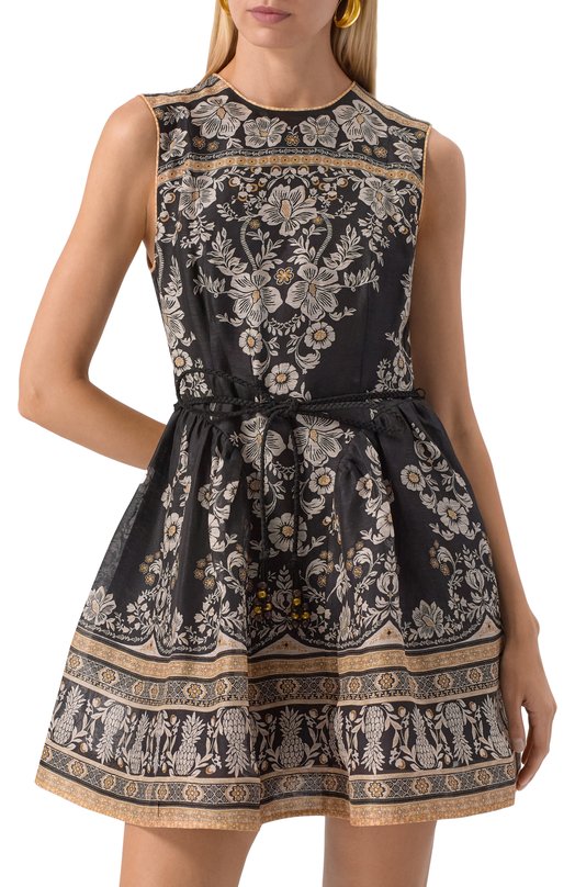 Платье изо льна и шелка Zimmermann 3475DS253 Чёрный  3475DS253 Фото 3