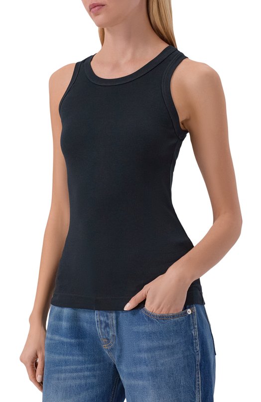 Хлопковая майка Brunello Cucinelli M0TC8FX230 Чёрный  M0TC8FX230 Фото 3