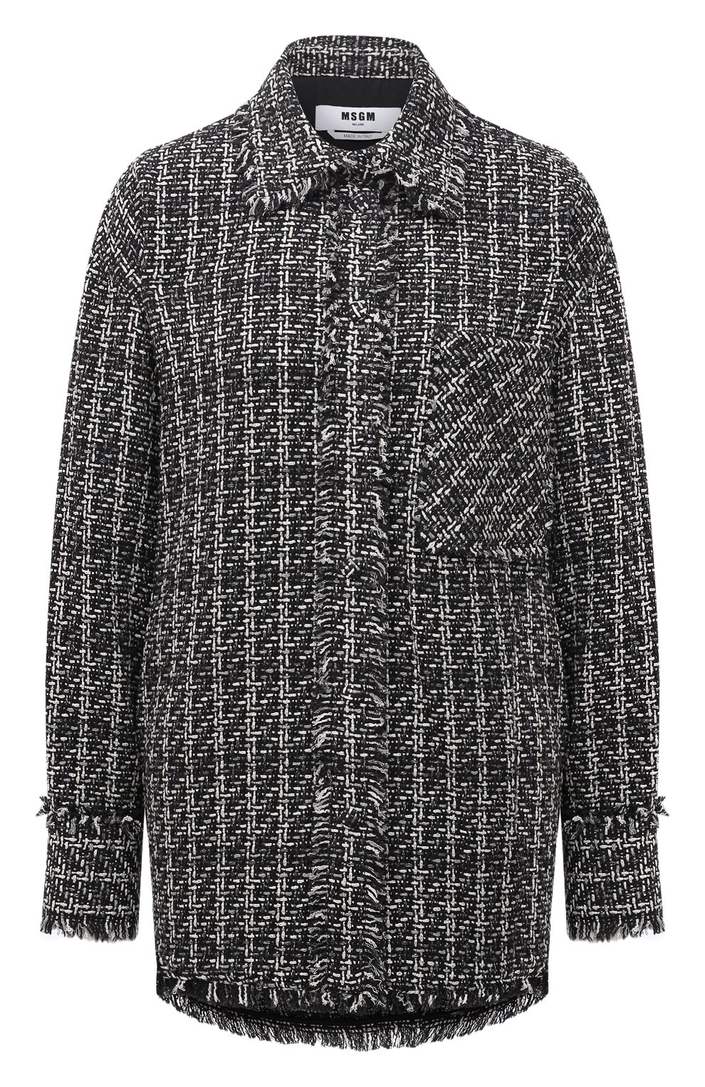Хлопковая рубашка MSGM темно-серого цвета по цене 46350 руб., арт. 3141MDE18 217624, фото 1 Хлопковая рубашка MSGM, арт. 3141MDE18 217624, фото 1