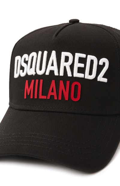 Хлопковая бейсболка DSQUARED2 черного цвета по цене 24300 руб., арт. BCM0917/05C00001, фото 3 Хлопковая бейсболка DSQUARED2, арт. BCM0917/05C00001, фото 3