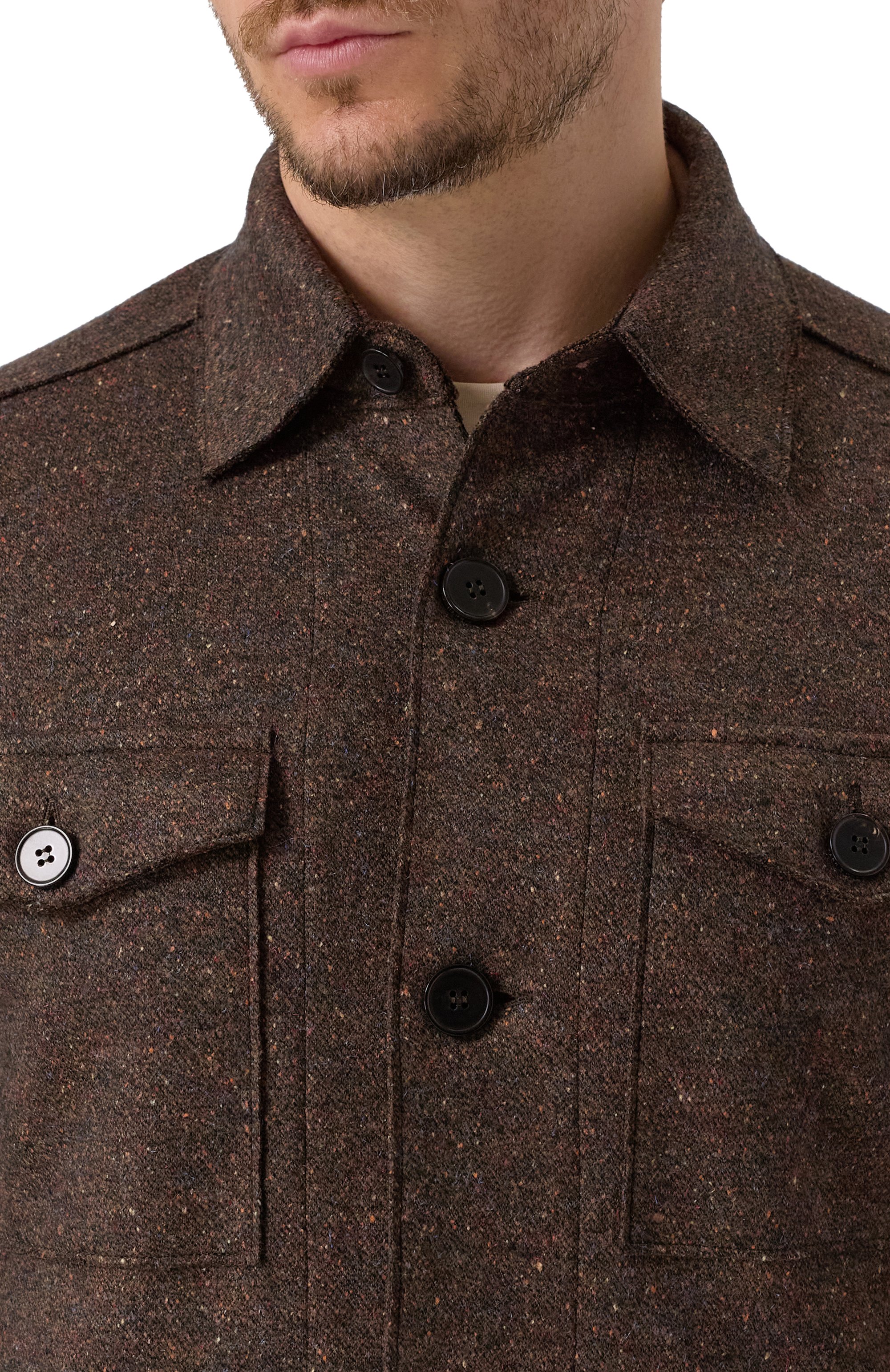 Куртка-рубашка из шерсти и шелка HARRIS WHARF LONDON, арт. CH9320MDH, фото 5