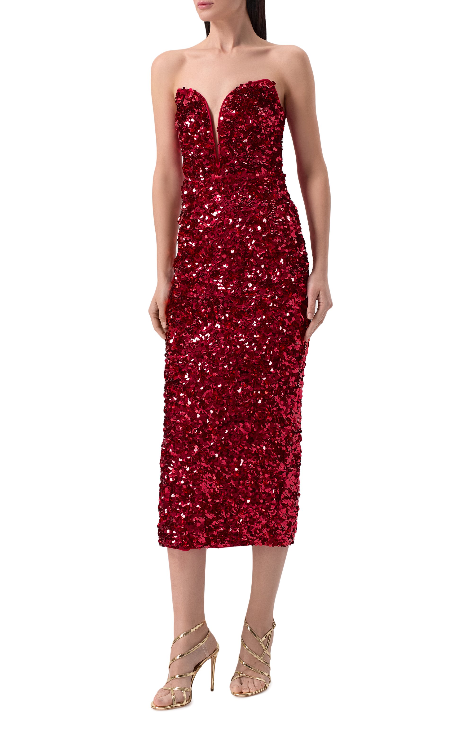 Платье с отделкой пайетками SELF-PORTRAIT, арт. RS25044MR, фото 3