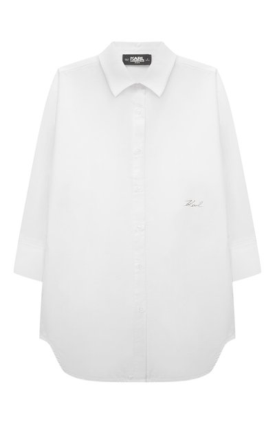 Хлопковое платье-рубашка KARL LAGERFELD KIDS, арт. Z30080