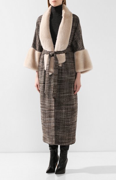 Пальто из смеси кашемира и шелка KITON, арт. D48603K04S00, фото 3