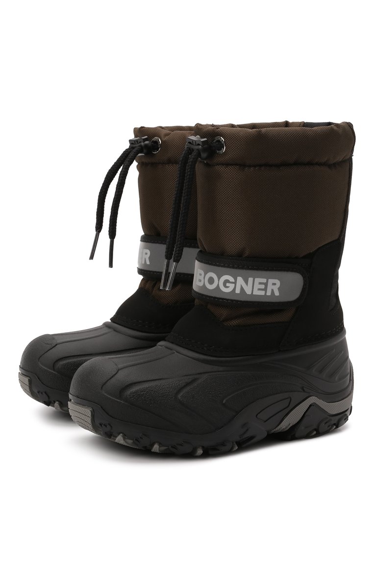 Детские утепленные сапоги BOGNER зеленого цвета, арт. 42145862/B0RMI0 JR.4 | Фото 1 (Материал утеплителя: Шерсть, Натуральный мех; Материал внешний: Текстиль; Нос: Не проставлено; Мальчики Кросс-КТ: Обувь-зимняя)