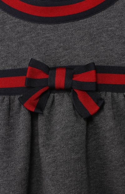Хлопковое платье с контрастной отделкой и бантом GUCCI, арт. 478384/X9A79, фото 3