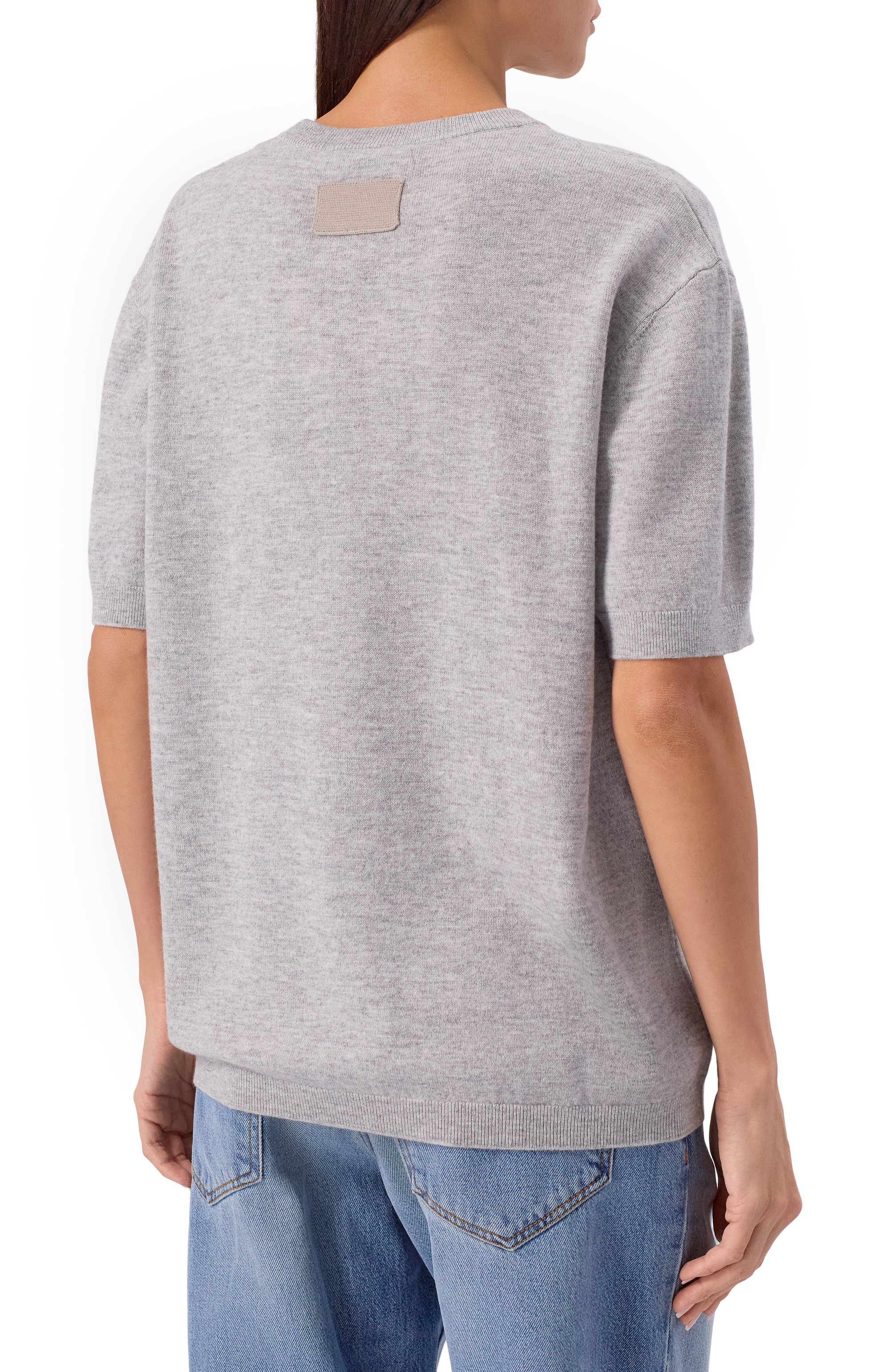 Шерстяной пуловер AYA MUSE серого цвета по цене 33950 руб., арт. AMFW2568, фото 4 Шерстяной пуловер AYA MUSE, арт. AMFW2568, фото 4