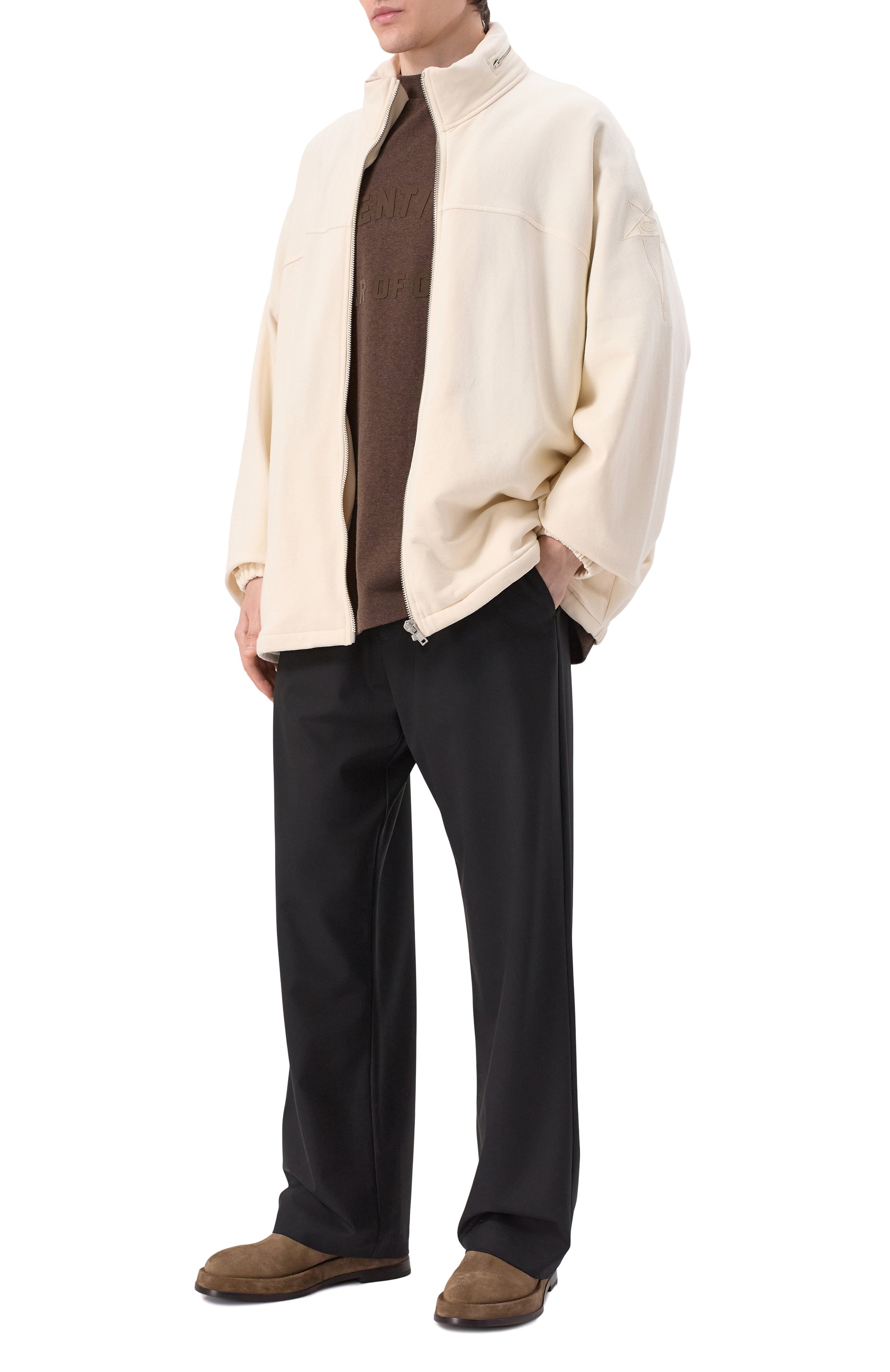 Хлопковая футболка FEAR OF GOD темно-коричневого цвета по цене 13950 руб., арт. 125SU242002F-M-353, фото 2 Хлопковая футболка FEAR OF GOD, арт. 125SU242002F-M-353, фото 2