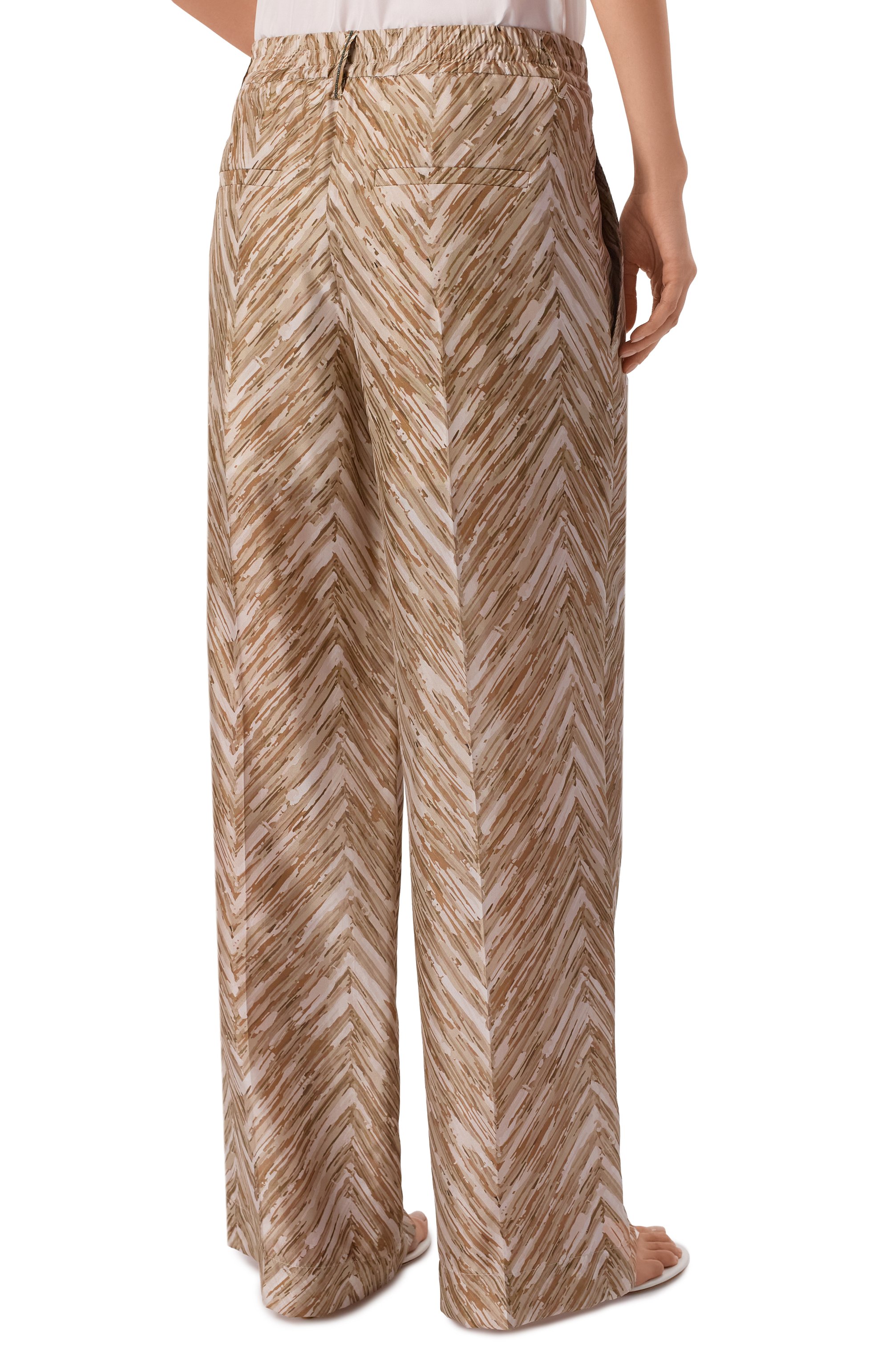 Шелковые брюки BRUNELLO CUCINELLI, арт. MQ956P9229, фото 4