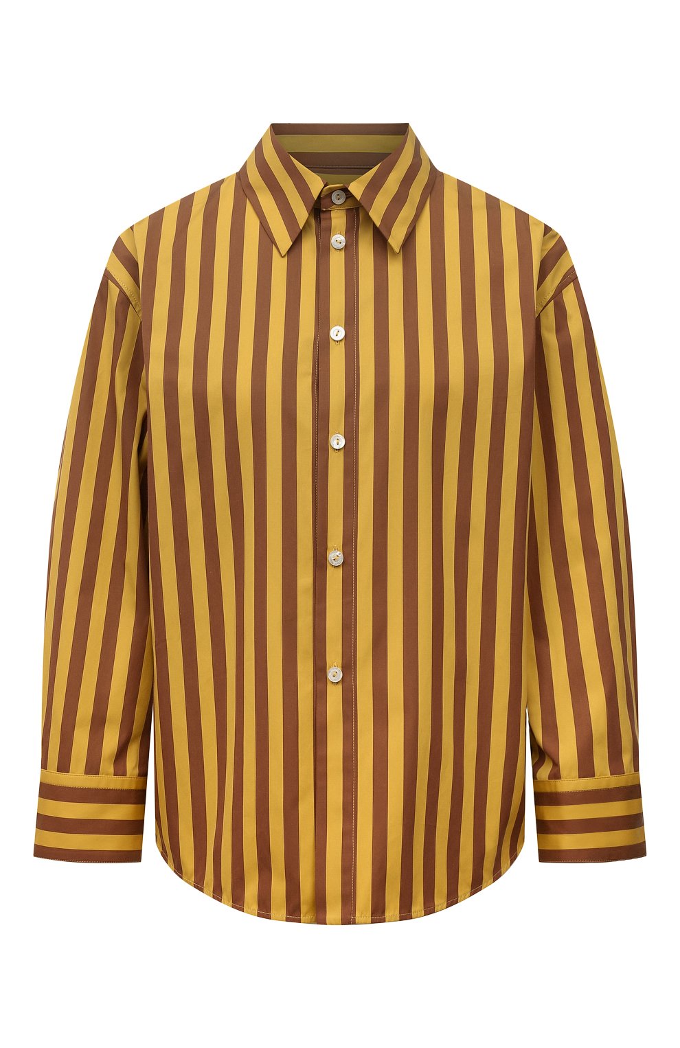 Хлопковая рубашка JIL SANDER желтого цвета по цене 63350 руб., арт. JSPU600405-WU246010, фото 1 Хлопковая рубашка JIL SANDER, арт. JSPU600405-WU246010, фото 1