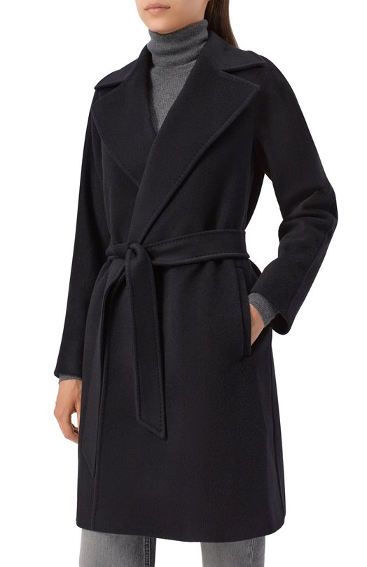 Шерстяное пальто Max Mara Studio DRAVENNA Чёрный  DRAVENNA Фото 3