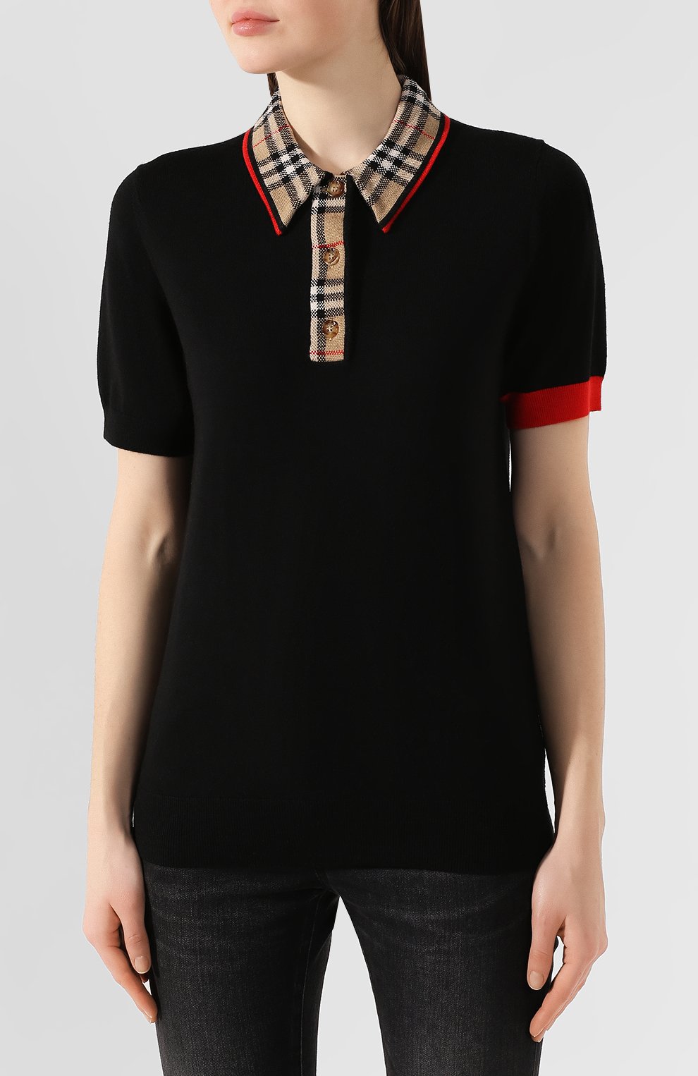 Шерстяное поло BURBERRY черного цвета по цене 64100 руб., арт. 8024766, фото 3 Шерстяное поло BURBERRY, арт. 8024766, фото 3