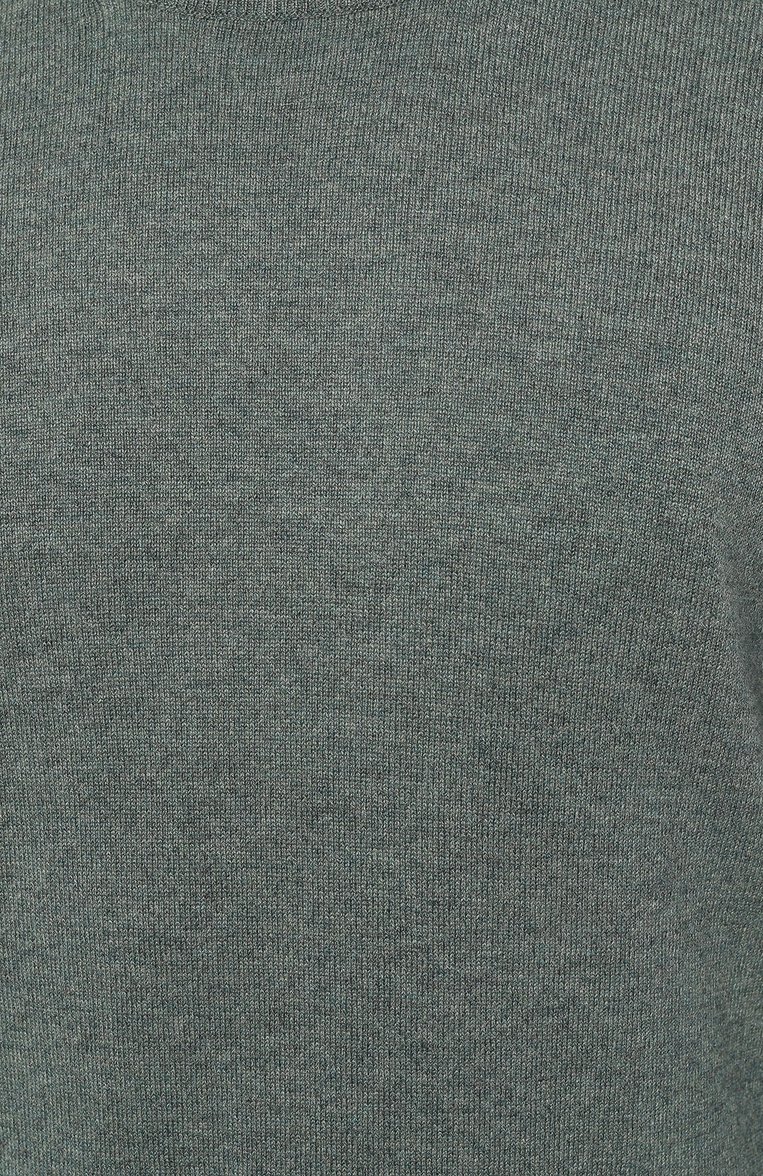 Мужской кашемировый джемпер BRUNELLO CUCINELLI зеленого цвета, арт. M2200B2204 | Фото 5 (Материал внешний: Кашемир, Шерсть; Длина (для топов): Стандартные; Рукава: Длинные; Вырез: Круглый; Стили: Кэжуэл; Принт: Без принта; Мужское Кросс-КТ: Джемперы)