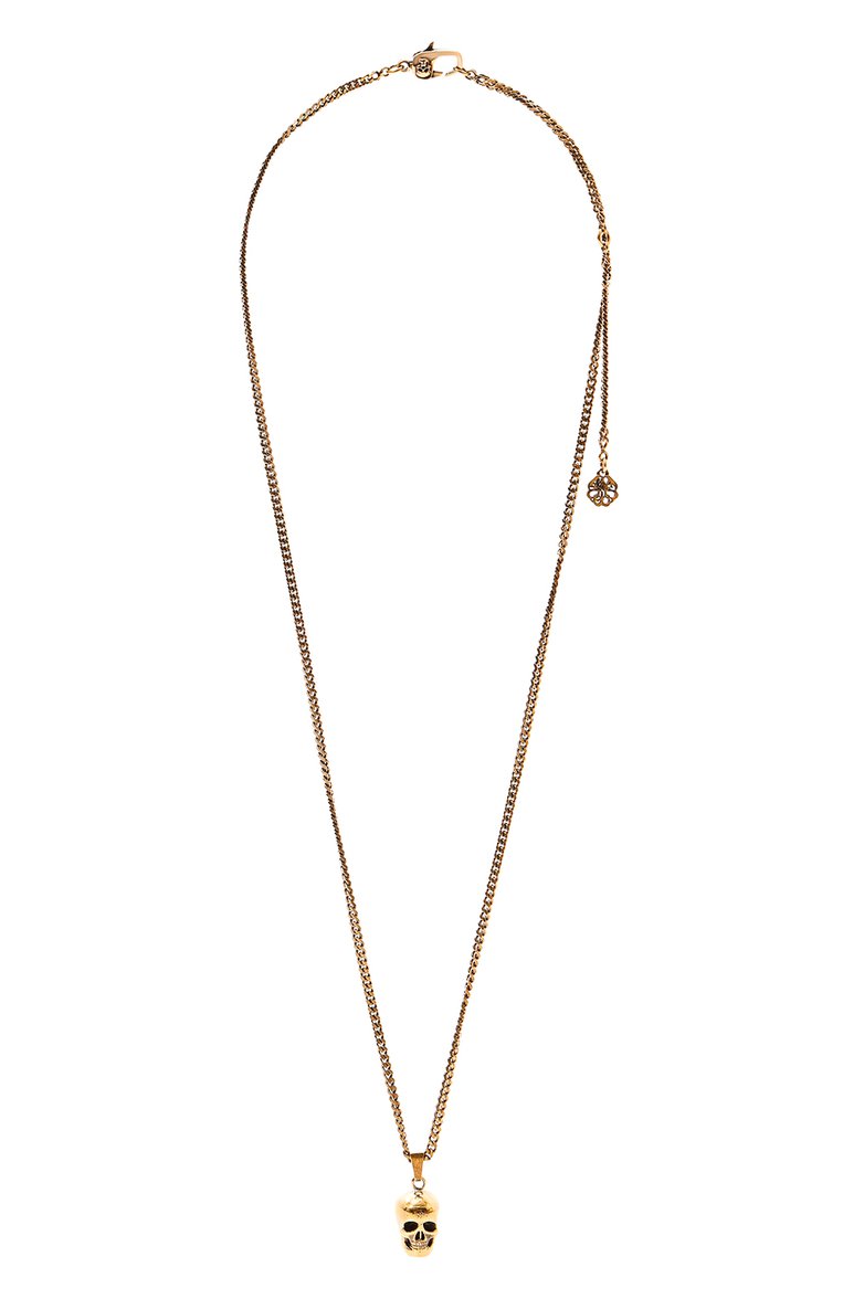 Женское колье ALEXANDER MCQUEEN золотого цвета, арт. 705815 J160G | Фото 1 (Материал сплава: Проставлено; Нос: Не проставлено; Материал: Металл)