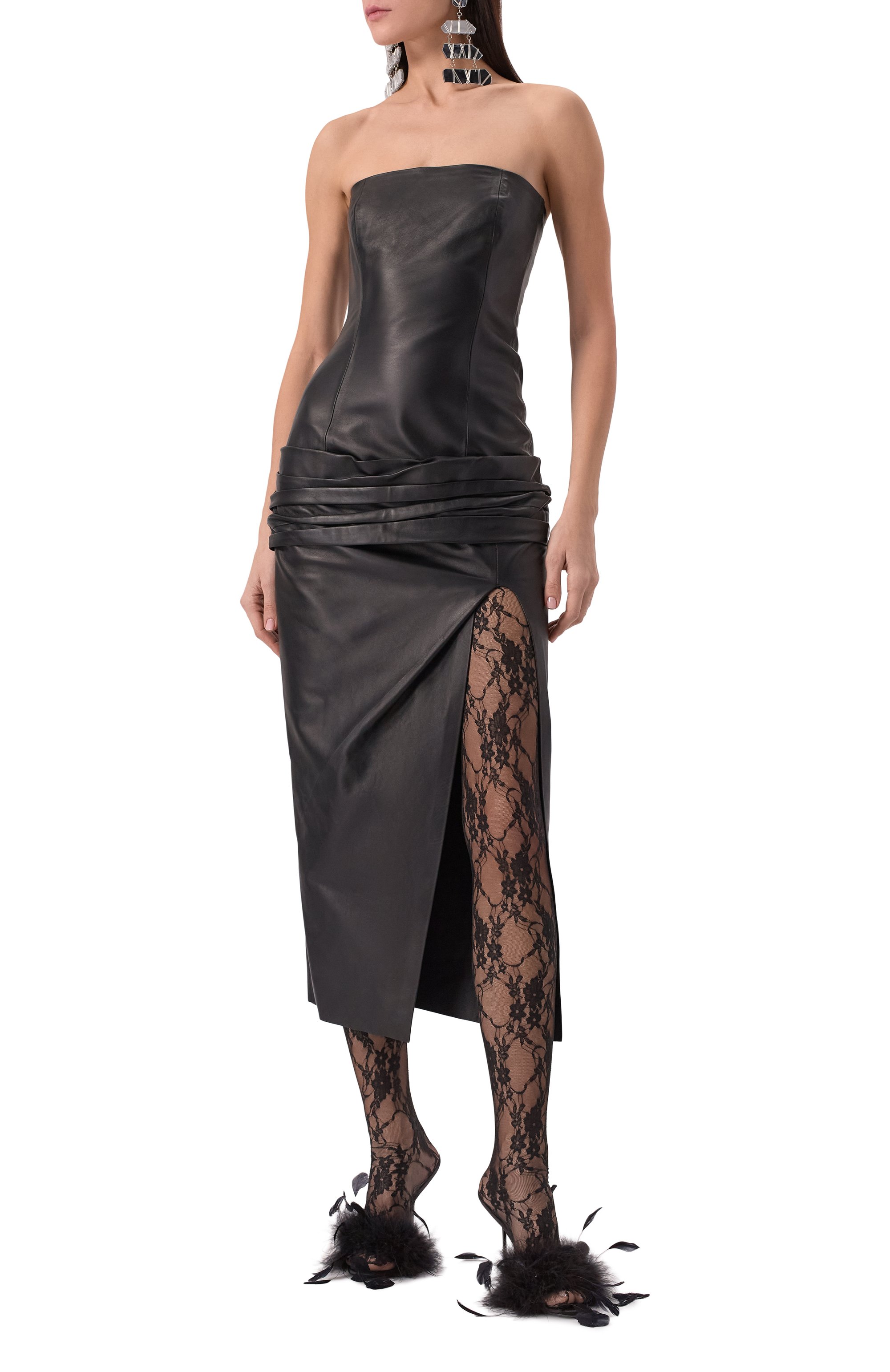 Кожаное платье THE ATTICO, арт. 250WCW00215/LBT128AA, фото 3