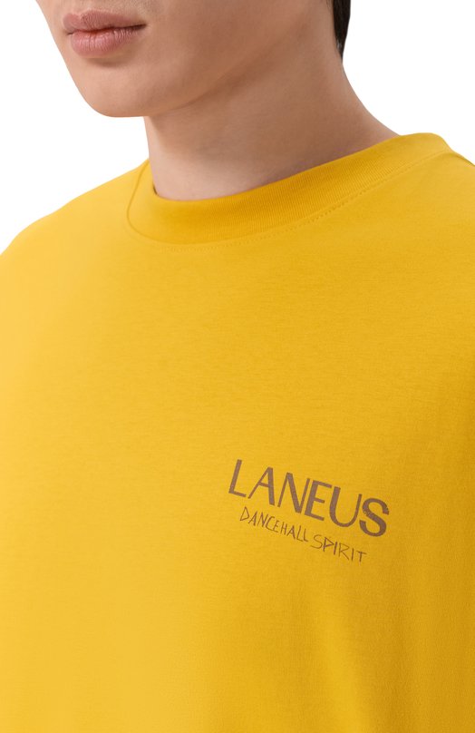 Хлопковая футболка Laneus S6LAMATH118 Жёлтый  S6LAMATH118 Фото 5