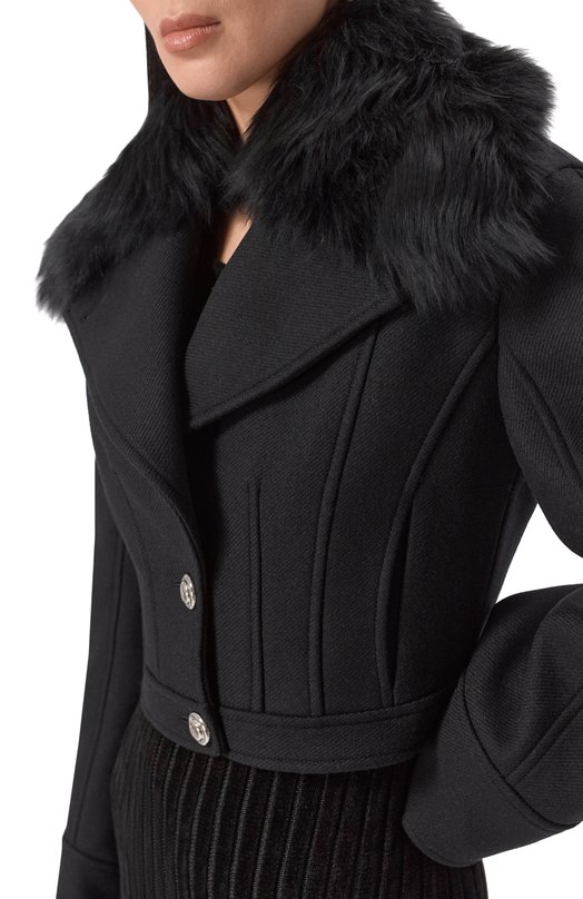 Шерстяное полупальто Blumarine 4S036A Чёрный  4S036A Фото 5