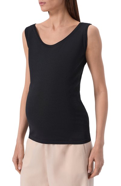 Топ из вискозы PIETRO BRUNELLI черного цвета по цене 16550 руб., арт. MEG039/VIGCRE, фото 3 Топ из вискозы PIETRO BRUNELLI, арт. MEG039/VIGCRE, фото 3