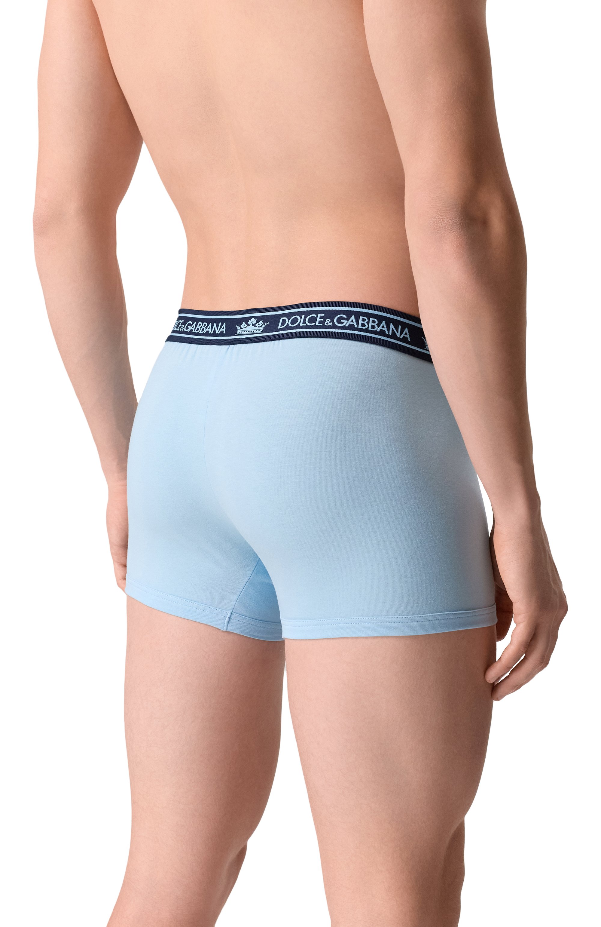 Хлопковые боксеры DOLCE & GABBANA голубого цвета по цене 8420 руб., арт. M4F47J/0N0DA, фото 3 Хлопковые боксеры DOLCE & GABBANA, арт. M4F47J/0N0DA, фото 3
