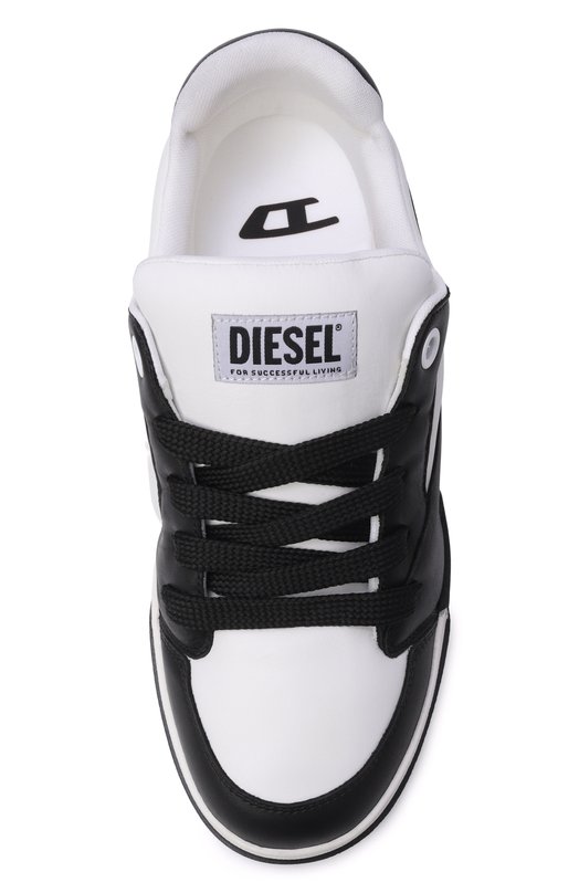 Кожаные кеды S-D-Ollie Diesel Y03796/P7483 Чёрно-белый  Y03796/P7483 Фото 5