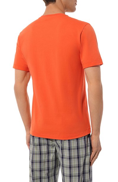 Хлопковая футболка HANRO оранжевого цвета по цене 9660 руб., арт. 075050, фото 4 Хлопковая футболка HANRO, арт. 075050, фото 4