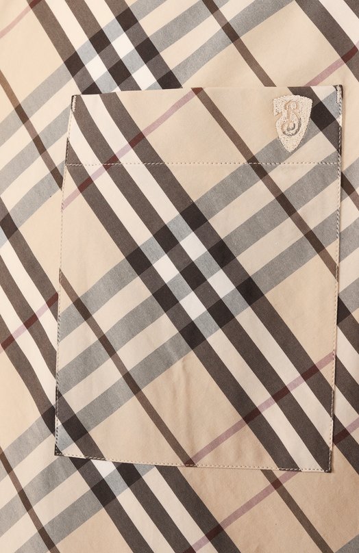Хлопковая рубашка Burberry 8105202 Бежевый  8105202 Фото 6