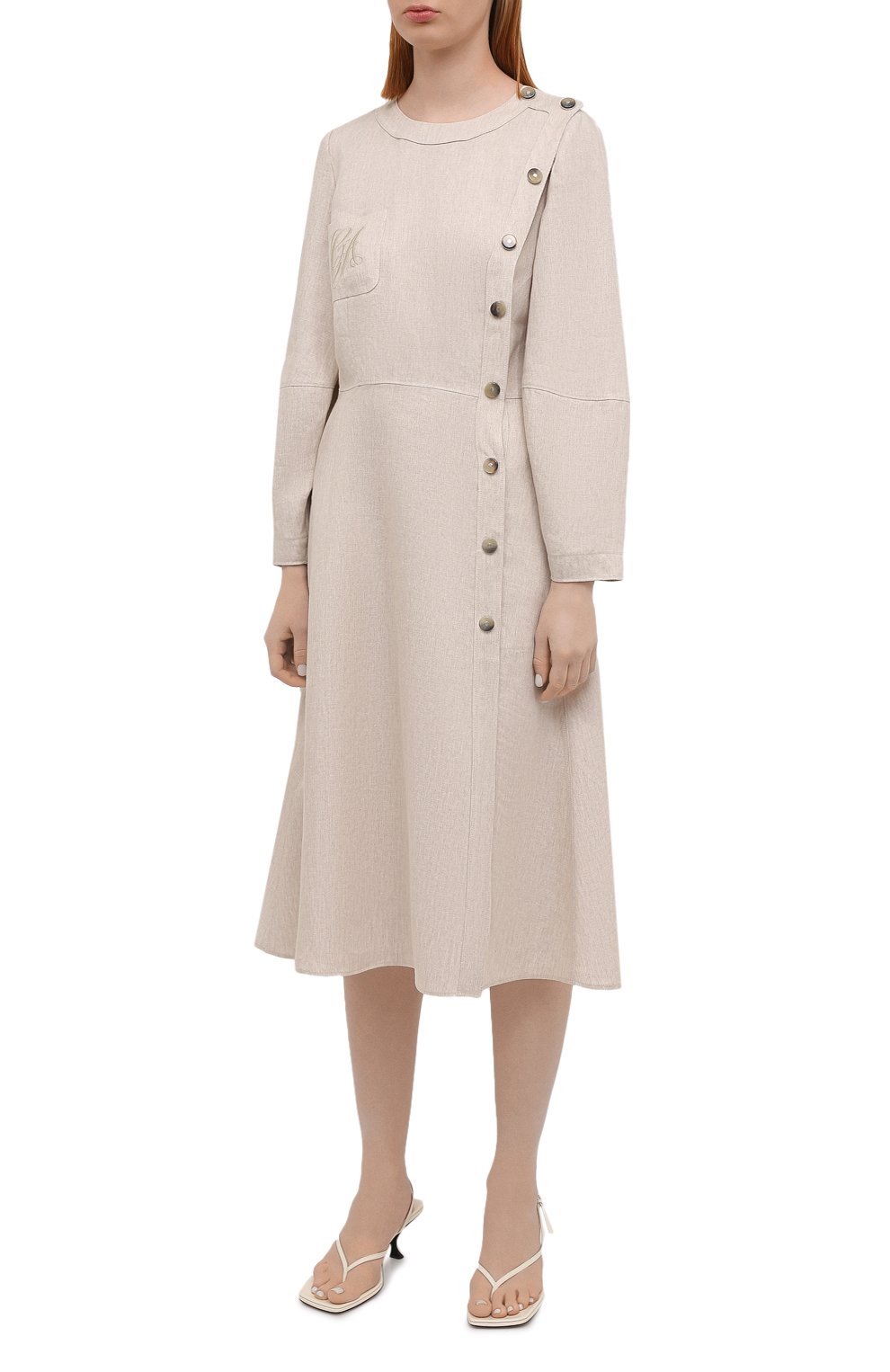 Льняное платье GIORGIO ARMANI бежевого цвета по цене 282500 руб., арт. 1SHVA088/T02A6, фото 3 Льняное платье GIORGIO ARMANI, арт. 1SHVA088/T02A6, фото 3