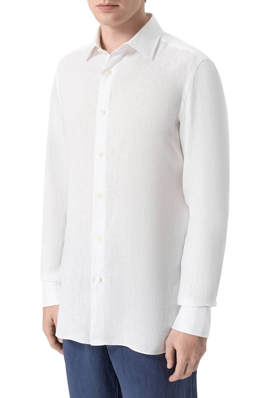 Льняная рубашка Giampaolo 608/TS44313 Белый  608/TS44313 Фото 3