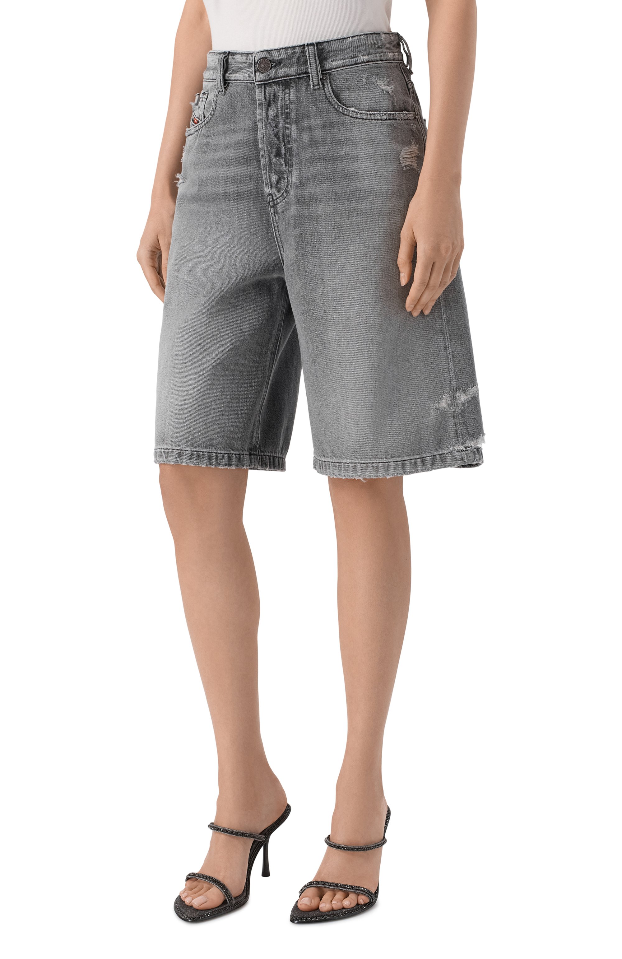 Джинсовые шорты de-sire DIESEL серого цвета по цене 21650 руб., арт. A14051/09P08, фото 3 Джинсовые шорты de-sire DIESEL, арт. A14051/09P08, фото 3