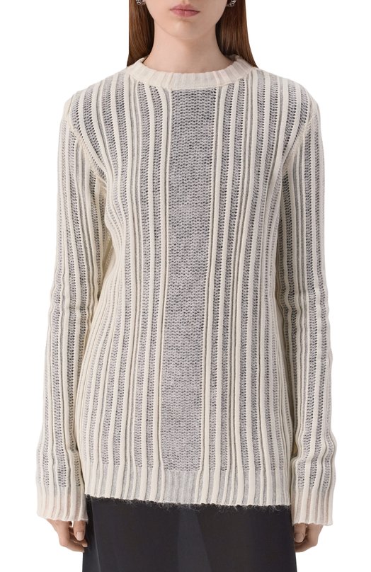 Пуловер из хлопка и кашемира Ann Demeulemeester B0013192/KN068 Кремовый  B0013192/KN068 Фото 3