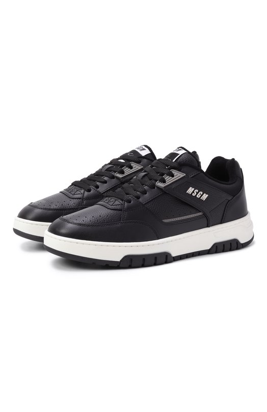 Кожаные кеды MSGM 3940MS604/886 Чёрный 3940MS604/886